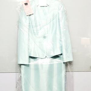 Kasper Ice Blue Dress Suit Size 8